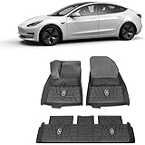 DESLE tesla model 3 floor mats 3D Full Cover Floor Mats Carpet Waterproof Heavy Duty Largest Coverage TPE Odourless Rubber Fo