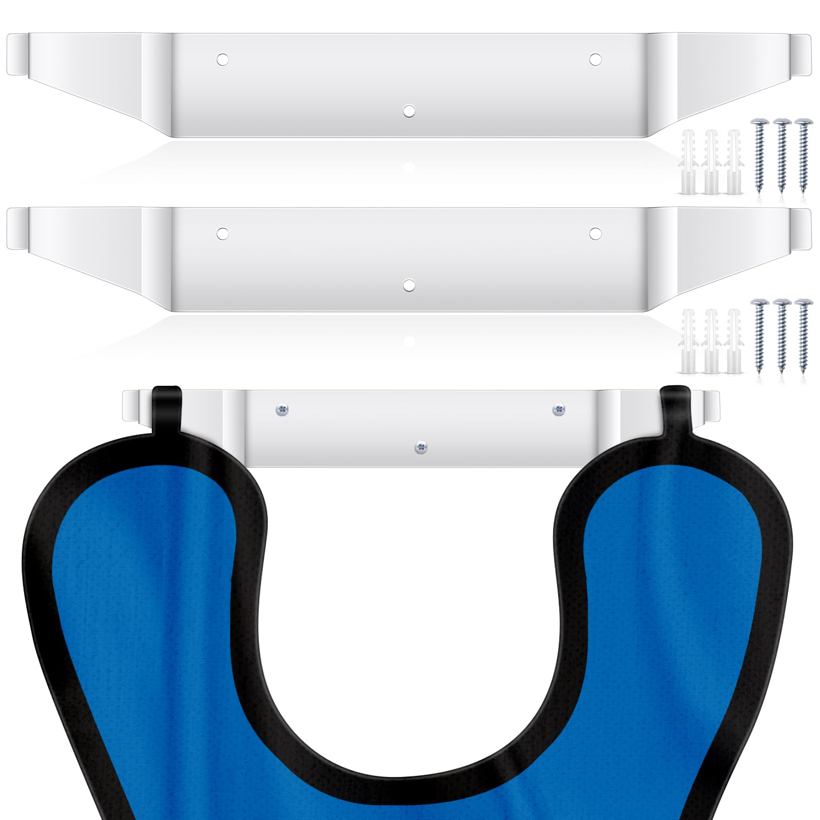 Photo 1 of Otoolling 2 Pcs X-Ray Apron Hanger 15 x 2 Inch White Stainless Steel Coated Apron Rack Wall Mount for X-Ray Radiation