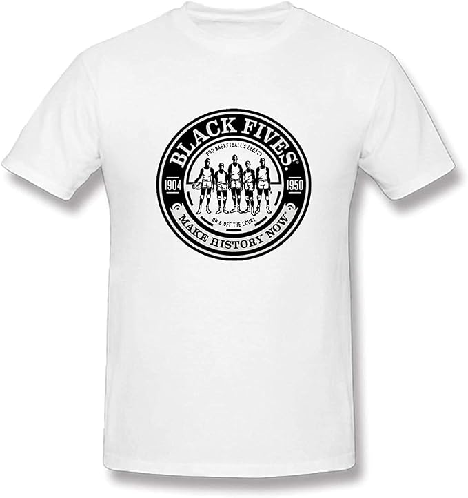 Negro Basketball League Black Fives Team Logo Cotton Men's TShirts