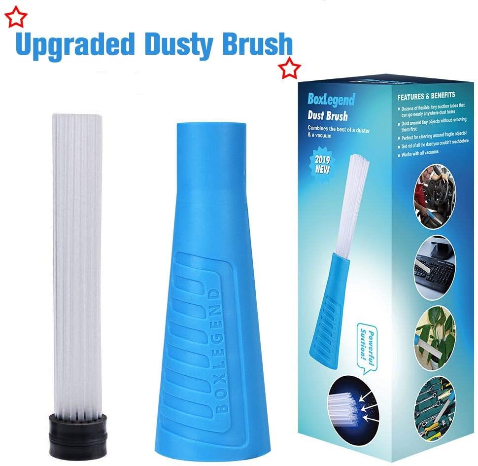 PetOde Universal Dusty Brush Vacuum Attachment Dust Cleaning Sweeper Vacuum Duster Attachment with Universal Adapter Flexible Tiny Tubes Dust Daddy -