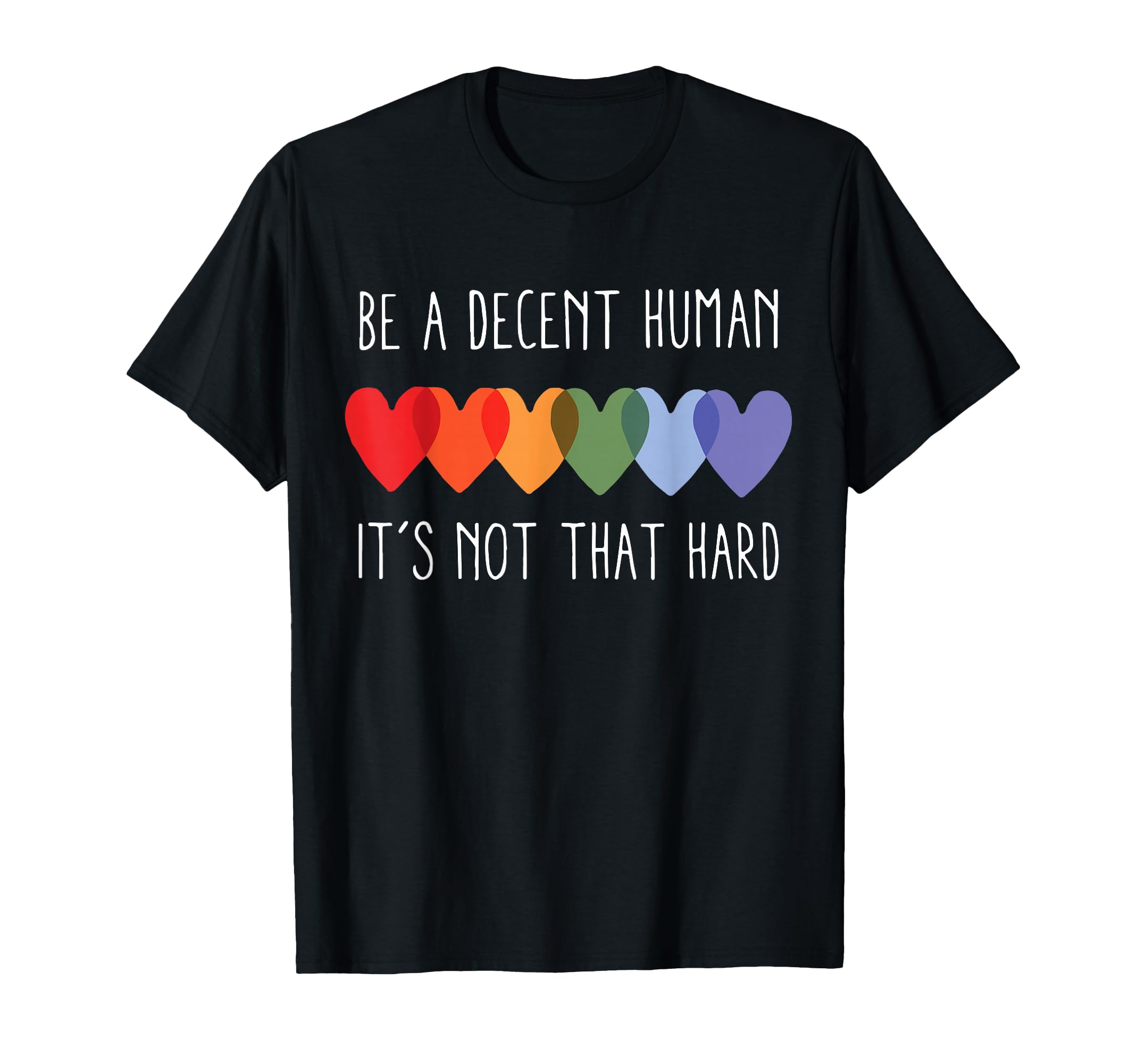 Photo 1 of LGBT Heart Retro Be A Decent Human It's Not That Hard T-Shirt
COLOR: WHITE
SIZE: FEMALE plus 3x