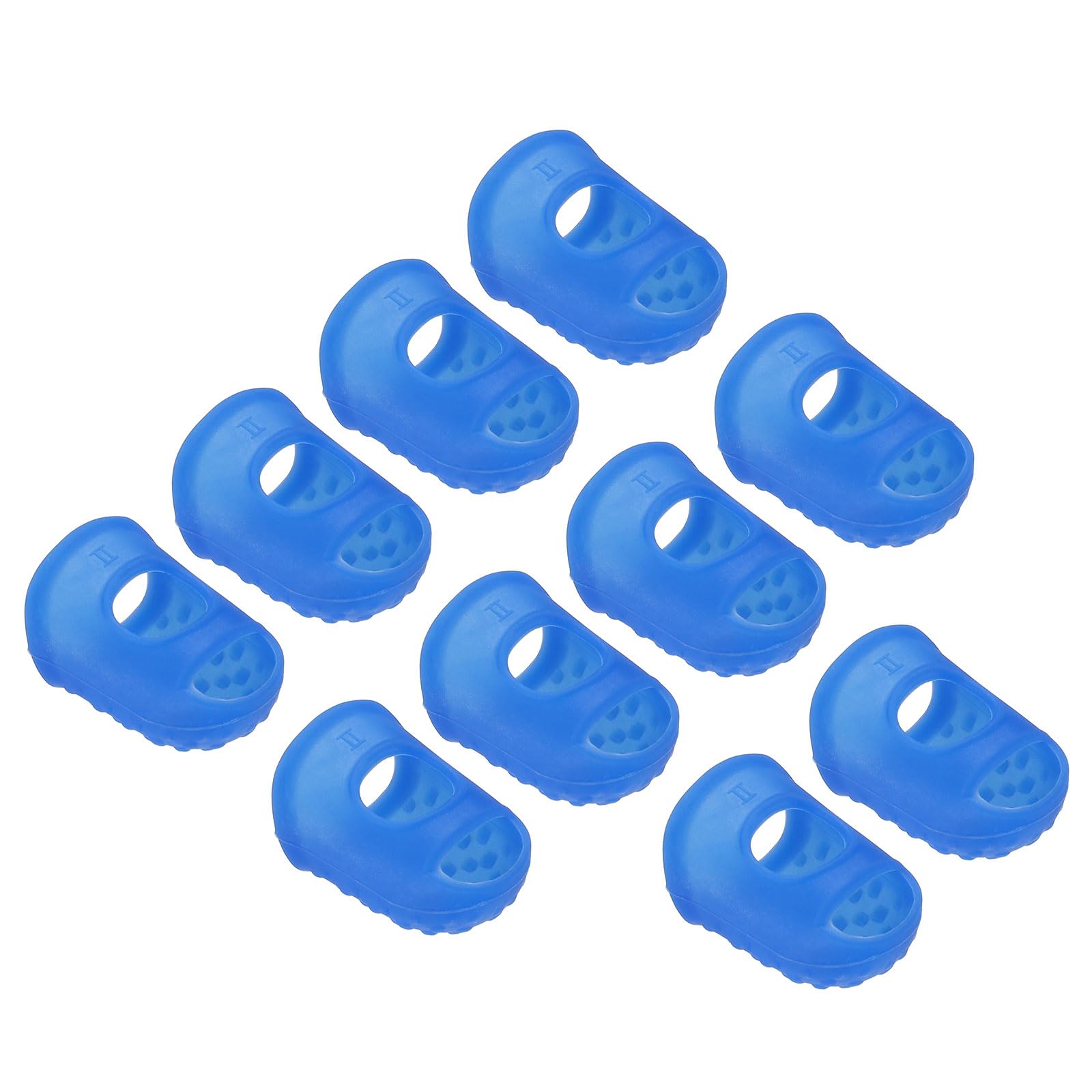 PATIKIL Finger Tips Anti Slip Fingertip Protector, 20 Pack 28mm Silicone Finger Guard for Paper Sorting Sewing Guitar Playing, Dark Blue M Size