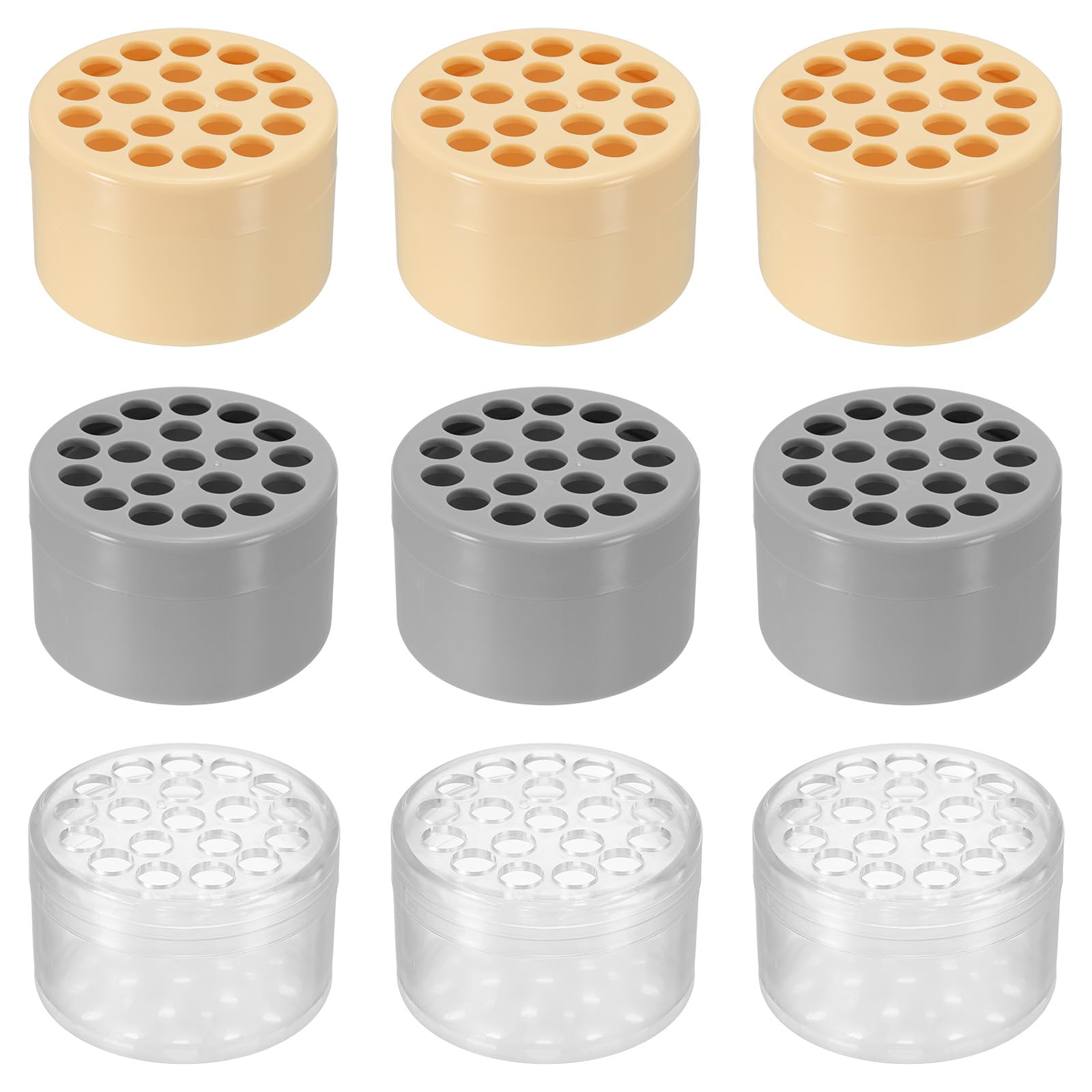 PATIKIL Spiral Flower Stem Holder, 9 Pcs Spiral Stem Holder Spiral Ikebana Stem Holder for DIY Flower Vases Decoration, Beige Grey Clear