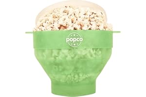 The Original Popco Silicone Microwave Popcorn Popper with Handles, Silicone Popcorn Maker, Collapsible, Dishwasher Safe - 15 