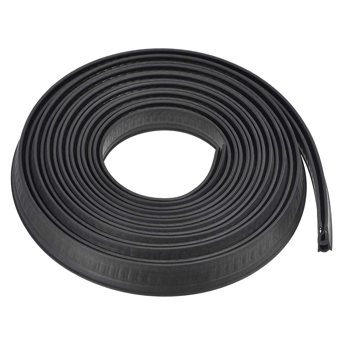 sourcing map Trim Seal with Top Bulb, EPDM Rubber Seal Channel Edge Protector Sheet, Fits 1-2mm Edge 3Meters/9.84Ft Length, 0.67inch Height