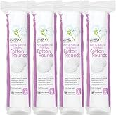 ForPro Pure & Natural Stitched Cotton Rounds for Face (400-Count), 100% Pure Cotton Makeup Remover Pads, Hypoallergenic, Lint