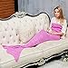 Yeahbeer Mermaid Tail Blanket, Warm and Soft with Scales Pattern for Adult Snuggled Upon the Sofa in Sweet Night (71
