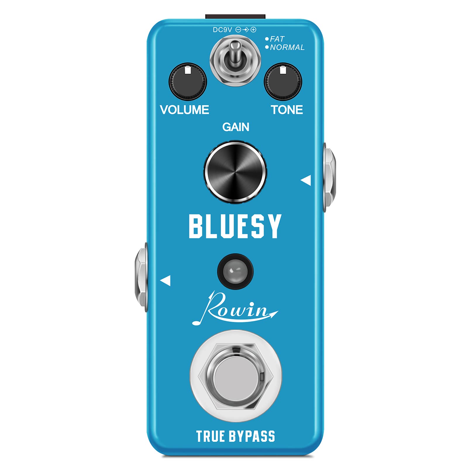 Rowin Guitar Bluesy Pedal Vintage Blues Style Distortion Effect Pedal Wide Range Frequency Response With Mini Size True Bypass