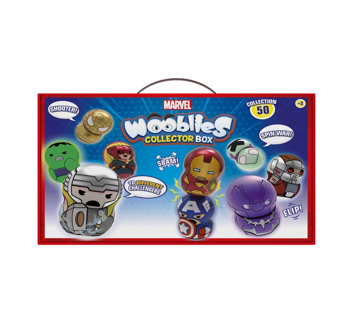 Wooblies K02WBM006, Collectable Magnetic Figure Toy, Includes 5 Ultra Rare Boys and Girls ages 3+, Marvel Wooblies Collector Box