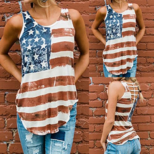 image for Forthery Tank Tops For Women, American Flag Shirt Short Sleeve 4th Jul