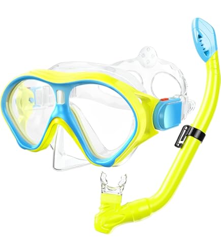 Speedo Junior Adventure Swim Mask & Snorkel Set - Green Gecko/Clear, One Size For Kids