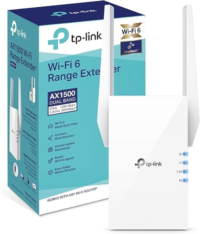 TP-Link RE505X WiFi 6 Extender Booster AX1500 Dual-Band Repeater Gigabit