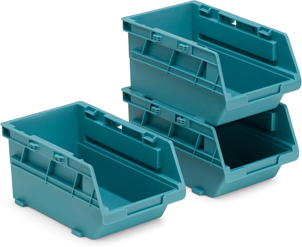 Navaris Interlocking Storage Organiser Drawers x3 Plastic Compartments for
