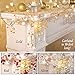 Collections Etc Indoor Christmas Decorations, Festive Lighted Berry Beaded Garland Gold- 120