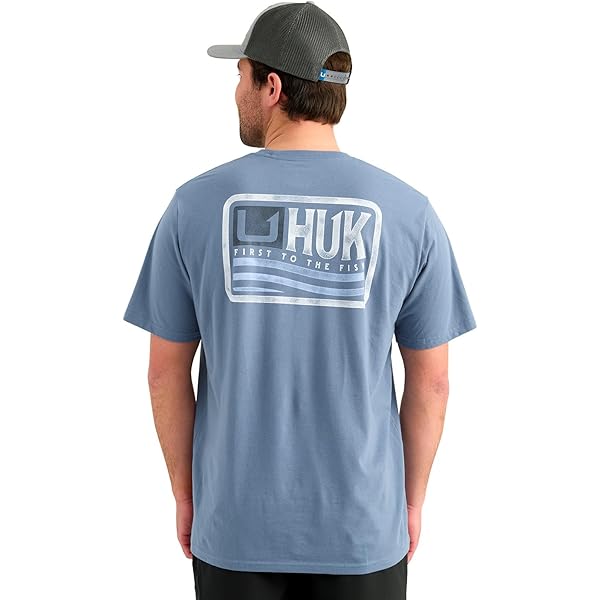 T-shirt De Pêche Huk Performance Fishing Bleu Ciel - Taille L - Neuf Avec étiquette