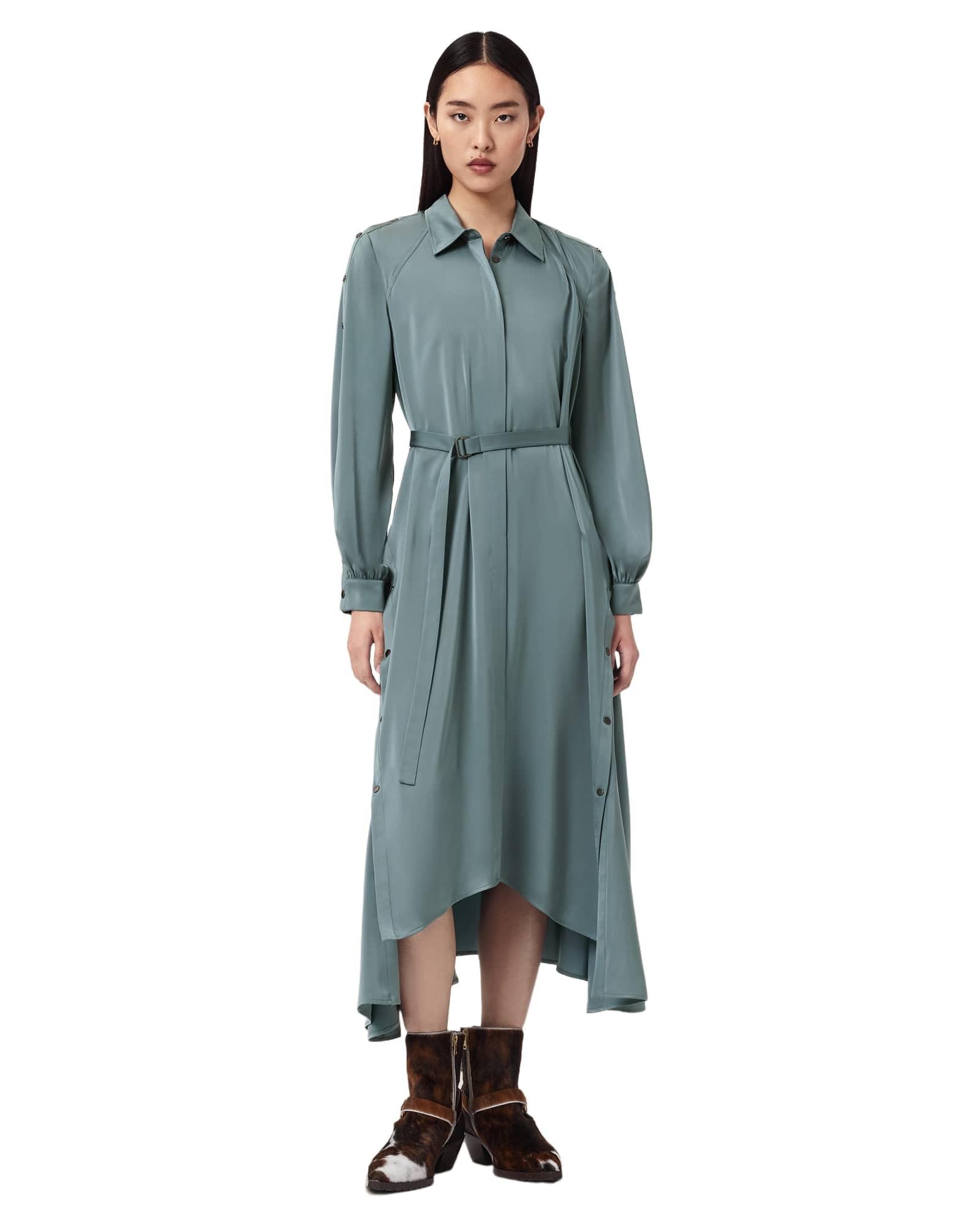AllSaints Women’s Lexi Dress Steel Blue Size 4