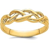 JewelryWeb 14k Gold Braided Knot Ring High Polish Size 7 Ring for Women