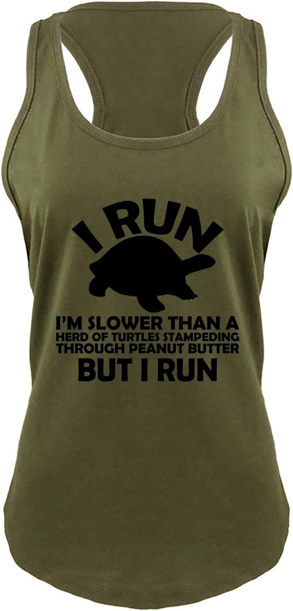 Ladies I Run I'm Slower Than Herd Turtles in Peanut Racerback