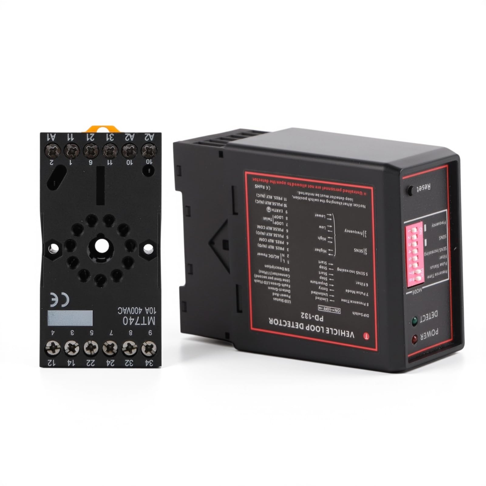 Vehicle Loop Detector,Vehicle Loop Exit Sensor Detector,Single Channel Inductive Vehicle Loop Detector with Selectable Pulse Time for Car Parking Lot Access, Gate Traffic Control