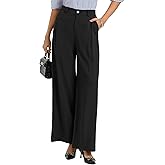 GRACE KARIN Womens Linen Pants, 2026 Wide Leg Elastic High Waist Palazzo Pants with Pockets, Business Casual Slacks
