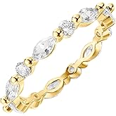 PAVOI 14K Gold Plated Rings Cubic Zirconia Love - 2.5mm Stackable Rings for Women