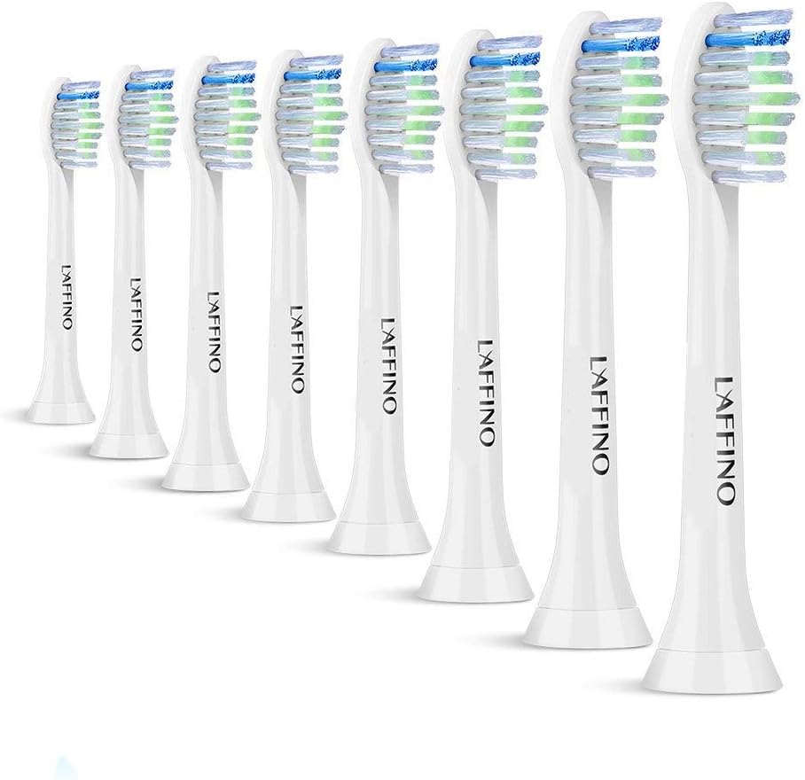 Laffino Sonicare Replacement Toothbrush Heads for Philips Sonicare DiamondClean, Healthywhite,HealthyWhite+,FlexCare+,FlexCare Platinum，Sonicare for Kids,PowerUp,EasyClean,3 Series Gum Health(8 Pack)