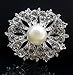 L'VOW Silver Crystal Pearl Brooches Brooch Pins Bouquet Kit Pack of 12