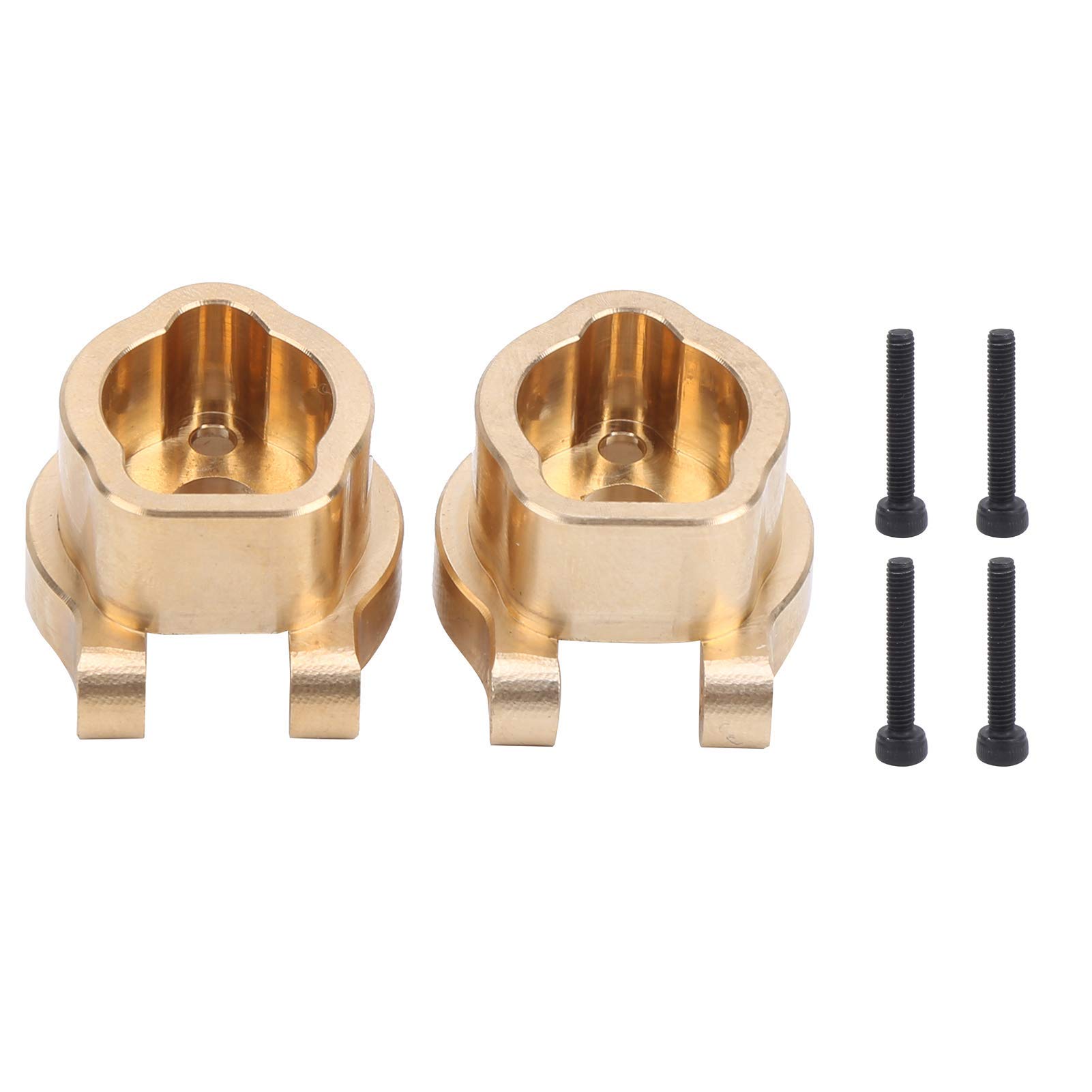 VGEBY RC Brass Rear C Cup 2pcs RC Brass Rear C Cup with 4pcs Screw Accessory Durable for Traxxas TRX4/TRX6 Crawler Cupholder Car Model Accessories,Small