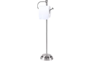 SunnyPoint Classic Bathroom Free Standing Toilet Tissue Paper Roll Holder Stand