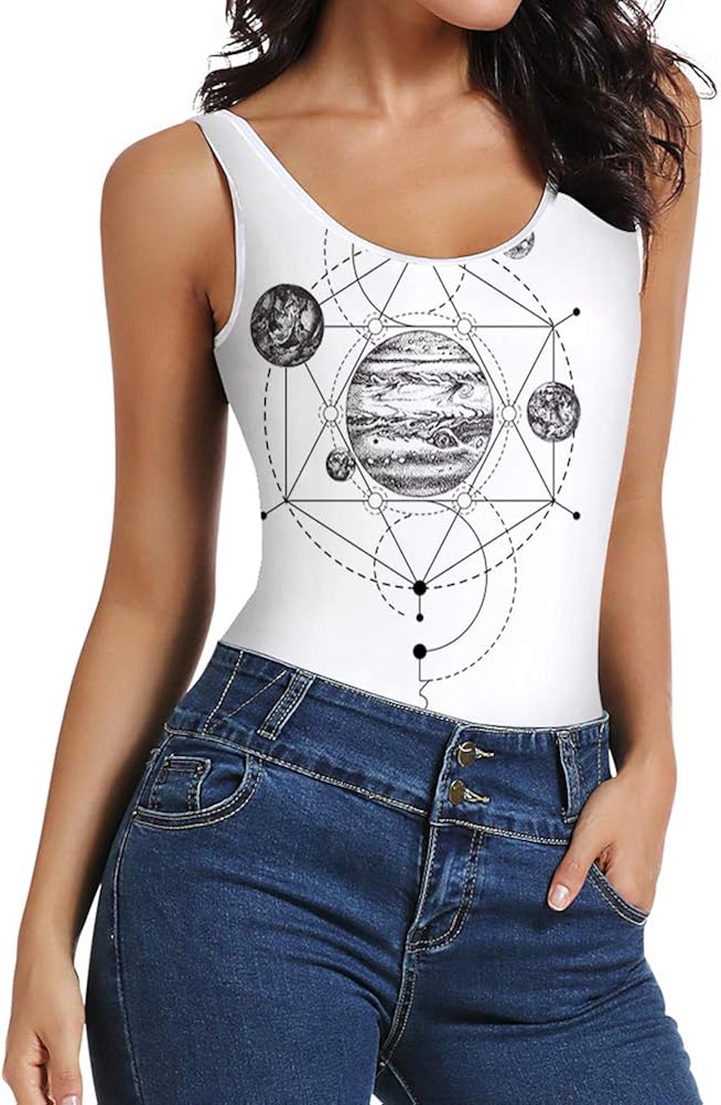 Women's Bodysuits Jumpsuits,Artistic Minimalist Pattern of Soft Tone Little Dots with Stripes Print