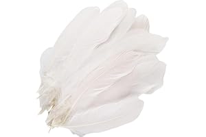 100Pcs 6-9inch Assorted Size White Feathers Natural Goose Feathers for DIY Crafts Dream Catcher Wedding Party Festival Perfor