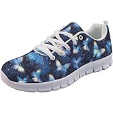 Wanyint Rainbow Stripes Print Women Tennis Sneakers Lace-up Walking Training Shoes Non Slip Sports Footwear