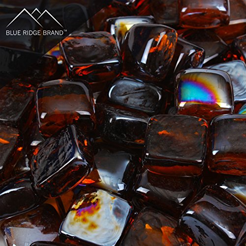 Blue Ridge Brand Trade Amber Reflective Fire Glass Cubes 5