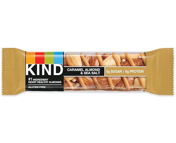 KIND HEALTHY SNACK BAR, CARAMEL ALMOND & SEA SALT, 5G SUGAR | 6G PROTEIN, GLUTEN FREE BARS, 1.4 OZ, (72 BARS)
