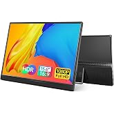 Yxk Portable Monitor 15.6 Inch 1080P 60Hz IPS HDR Ultra-Slim Travel Monitor with Dual Speakers USB-C HDMI Second Screen for Laptop PC Mac Phone Xbox PS4/5 Switch, VESA Kickstand, Zero Frame Gaming