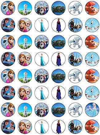 48 Frozen Princess Edible Wafer Paper Cake Toppers Decorations