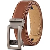 Ratchet Belts for Men, Mens Belt 32" to 45" Waist Adjustable, 1 3/8" Wide Genuine Leather