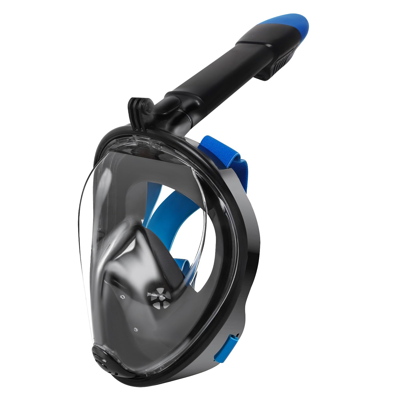 Jsdoin Snorkel Mask Full Face,180°view Design - Anti-fog, Anti-leak Technology - Sports Camera Compatible - for a Safe Adults and Kids Snorkeling Experience (BlackBlue, S/M)