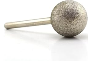 JINGLING 25mm 1 inch Spherical Head Diamond Grinding Bits Round Ball Bit Sphere Rotary Burr Grit 80 Stone Carving Tools 1/4" Shaft Attachment for Bosch, DeWalt, Makita