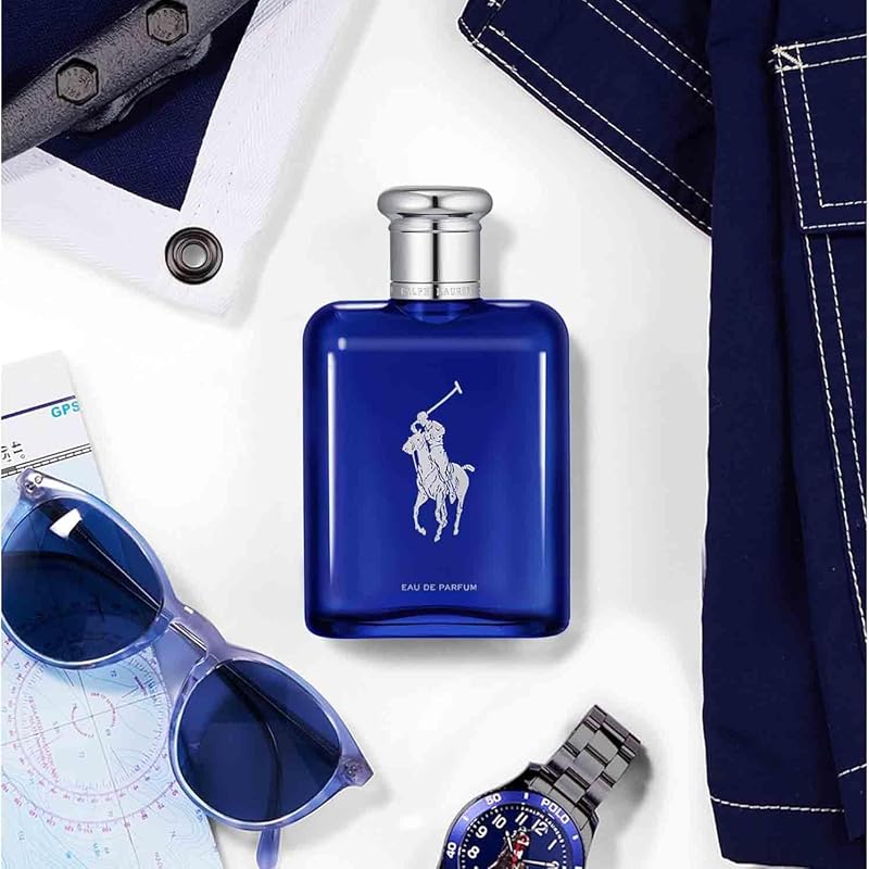 Polo Blue Eau de Parfum, Profumo Uomo Legnoso e Sofisticato, Fragranza Maschile Intensa ed Energizzante, Note di Bergamotto e Iris Blu, A Lunga Durata, Profumo di Lusso da Uomo, 75 ml