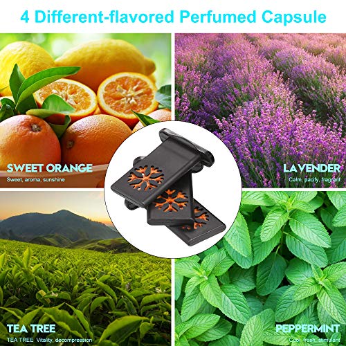 Fragrance Wake-up Alarm Clock for Bedroom, Aromatherapy Essential Oil Capsules,100% Natural Ingredients, 7 Color Night Light & 7 Ringtones, 5-Level Dimmer & Volume, DST, USB Charger, Snooze, 12/24H