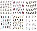 Beaute Galleria 5 Sheets Nail Art Water Slide Decals Transfer Stickers Feather Tips Decorations Acrylic UV Gel Polish (with Instructions)
