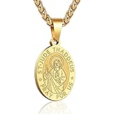 RS Saint St Michael/Christopher/Jude/Benedict/Joseph/Anthony Medal Necklace for Men Boys 24 In Religious gifts
