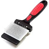 Ryan's Pet Supplies Paw Brothers Double Sided Soft Flex Slicker Brush, Professional Grade, Angled Stainless Steel Pins, Comfort Grip, Flexible Head, Small, 2 in. x 2.5 in.