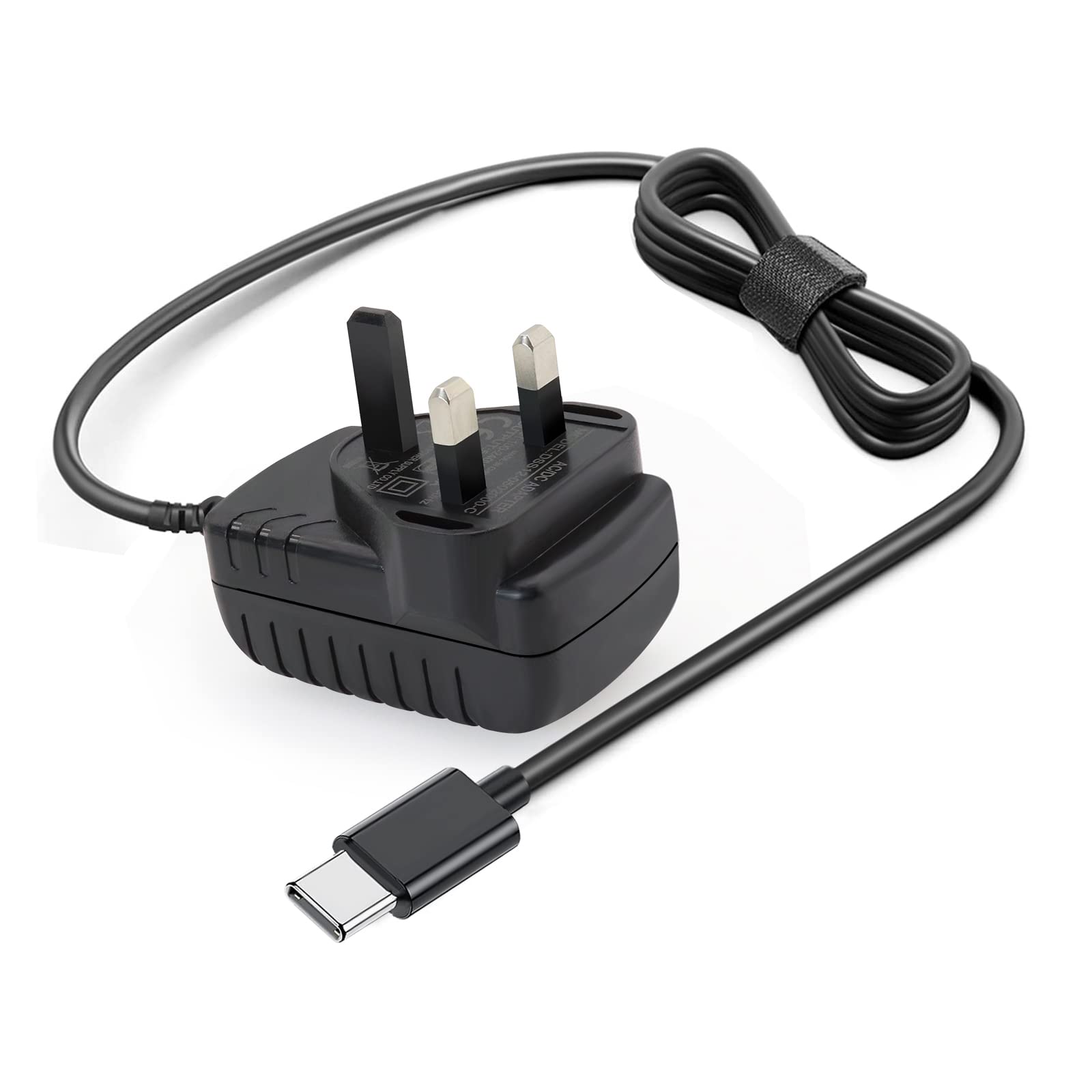 5V 3A USB C Wall Charger with UK Adapter for Sam sung Galaxy S8, S8 Plus, Note 8, LG G5, G6, HTC 10, Nexus 6P, 5X and Other Type-C 5V Supported Device (Black) (5V3A USB-C)