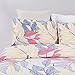 Vaulia Lightweight Microfiber Duvet Cover Set, Bright and Colourful Leaf Printed Pattern, Pink Multi-Color - King