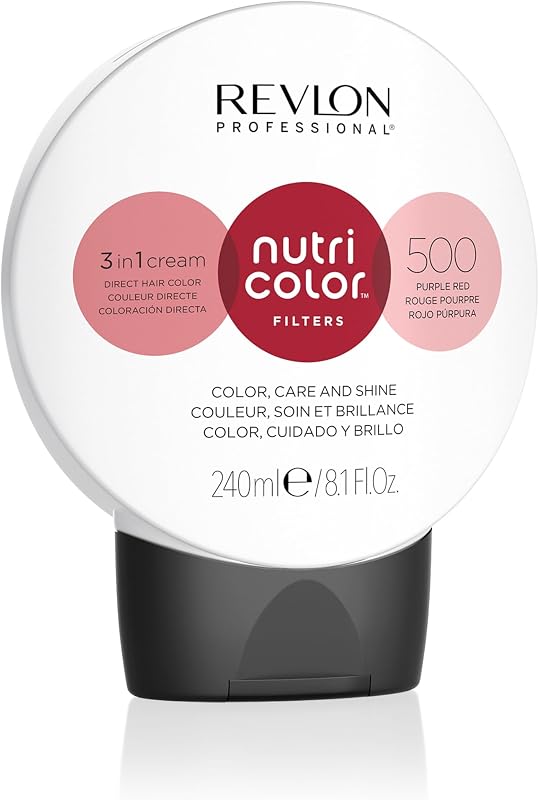 Nutri Color Filters, Mascarilla de Coloración Temporal para el Pelo, Brillo Intenso, Tinte Pelo Mujer Tono 500 Rojo Púrpura, 240 ml