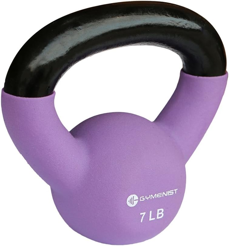 GYMENIST Kettlebell Fitness Iron Weights with Neoprene Coating Around The Bottom Half of The Metal Kettle Bell
