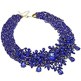 Jerollin Simulated Pearl Body Statement Necklace for Women, Fashion Collar Bib Necklaces Fashion Costume Jewelry Necklace…