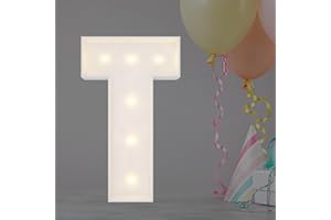 JOYBOX DESIGN 2FT Marquee Light Up Letters, Marquee Letters T, Mosaic Balloon Letter for Birthday Party Decorations, Marry Me Light Up Letter for Decor, Wedding Decor